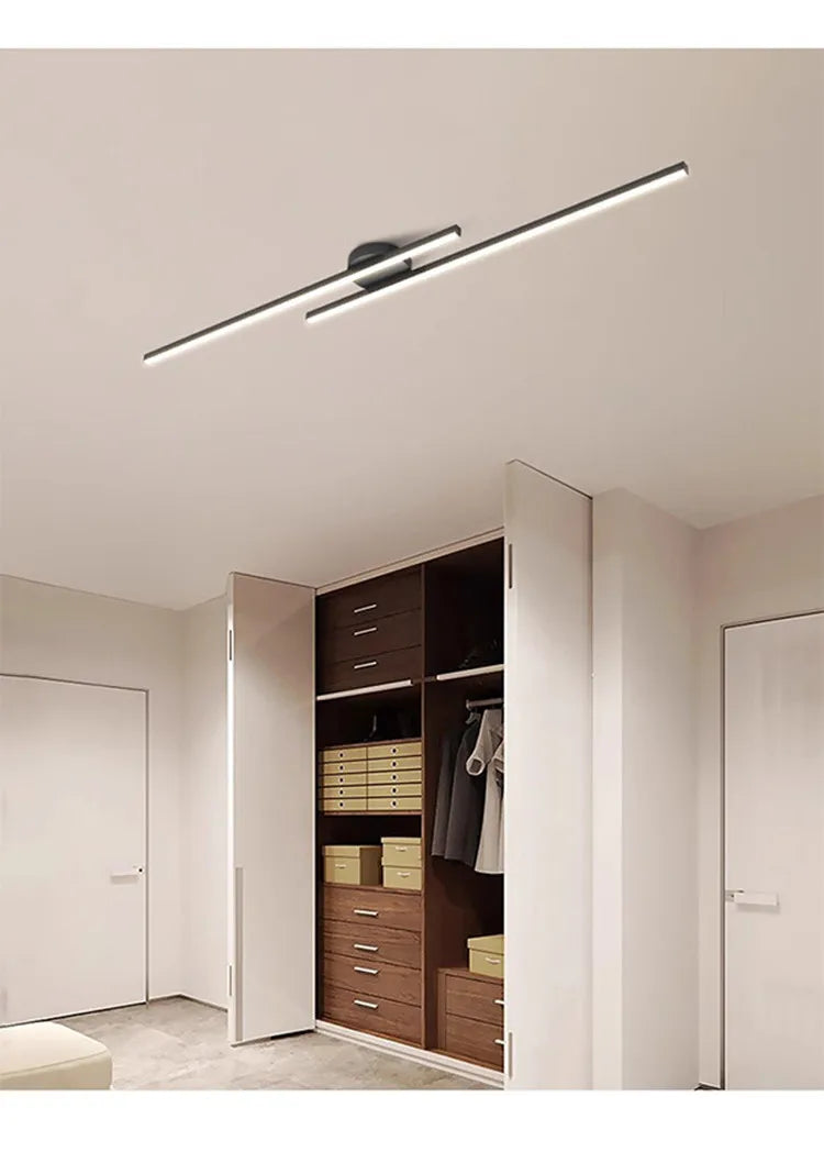 Modern LED Ceiling Light Long Aluminium Linear Ceiling Lamp – Dimmable Surface Mounted Indoor Lighting Fixture for Bedroom, Kitchen, Hallway, Office & Living Room