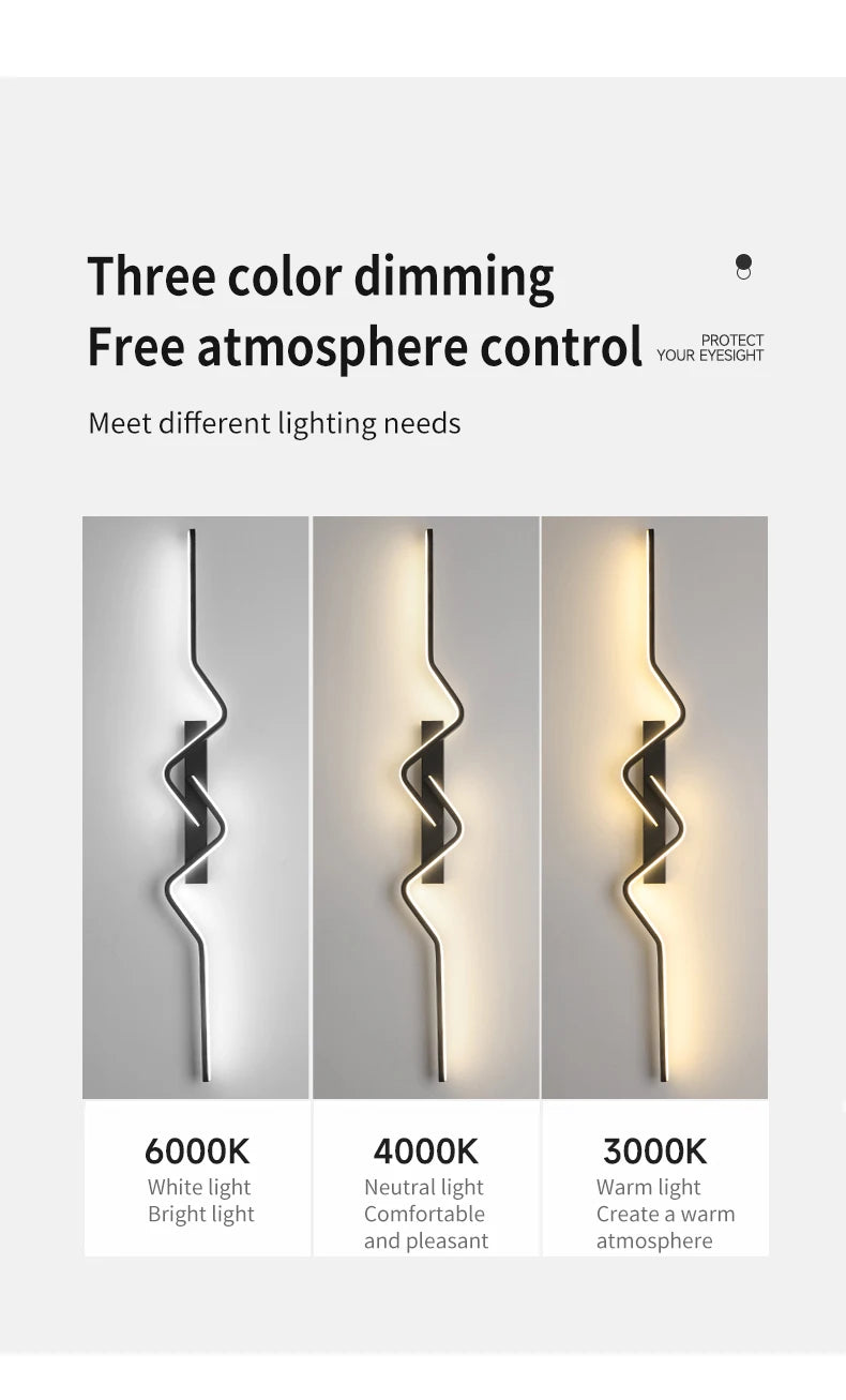 Modern LED Stairs Wall Light Nordic Long Linear Wall Sconce – Up & Down Aluminium Indoor Lighting Fixture for Living Room, Bedroom, TV Wall, Hallway & Home Decor