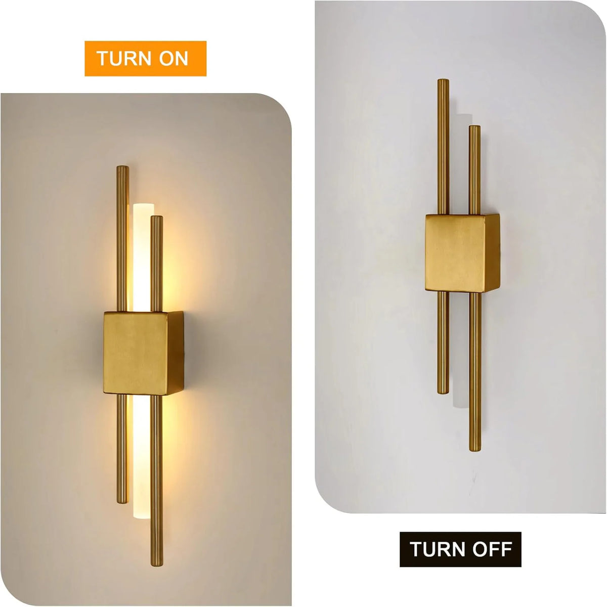 10W LED Wall Light Cylindrical Double Tube Sconce – Modern Gold Bathroom Mirror & Bedroom Wall Lamp Warm White 3000K Indoor Lighting Fixture