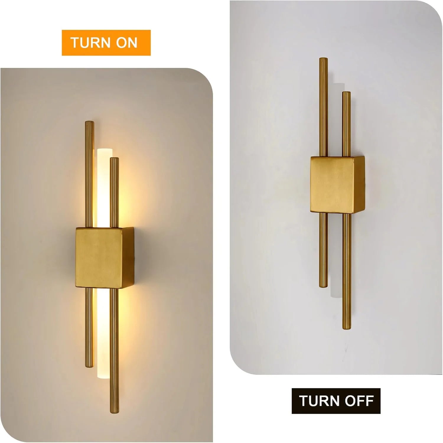 10W LED Wall Light Cylindrical Double Tube Sconce – Modern Gold Bathroom Mirror & Bedroom Wall Lamp Warm White 3000K Indoor Lighting Fixture