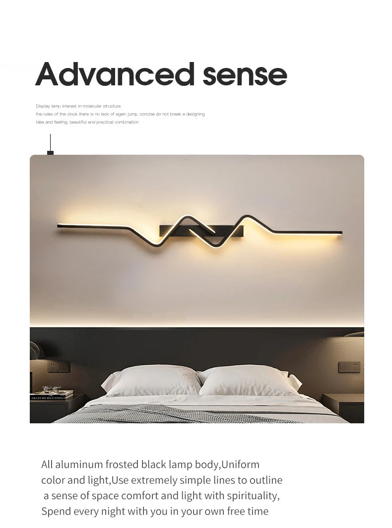 Modern LED Stairs Wall Light Nordic Long Linear Wall Sconce – Up & Down Aluminium Indoor Lighting Fixture for Living Room, Bedroom, TV Wall, Hallway & Home Decor