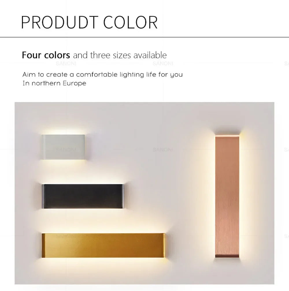 Modern LED Wall Light Up & Down Sconce Lamp – Aluminium Indoor Wall Mounted Lighting Fixture for Bedroom, Living Room, Hallway, Bathroom & Home Decor