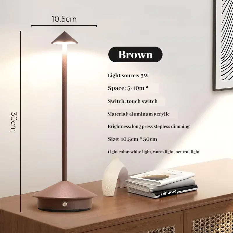 Rechargeable Cordless LED Table Lamp – Modern Touch Dimmable Bedside & Dining Lamp for Restaurants, Coffee Tables, Bars, Bedrooms & Home Decor