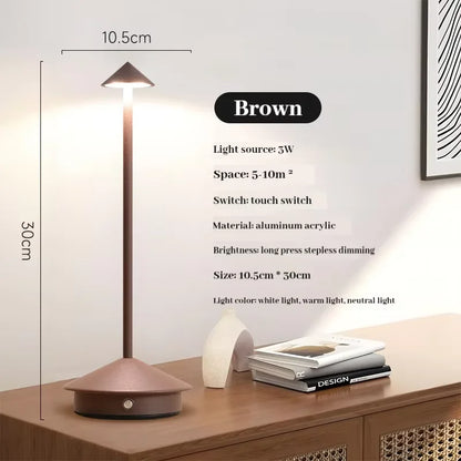 Rechargeable Cordless LED Table Lamp – Modern Touch Dimmable Bedside & Dining Lamp for Restaurants, Coffee Tables, Bars, Bedrooms & Home Decor