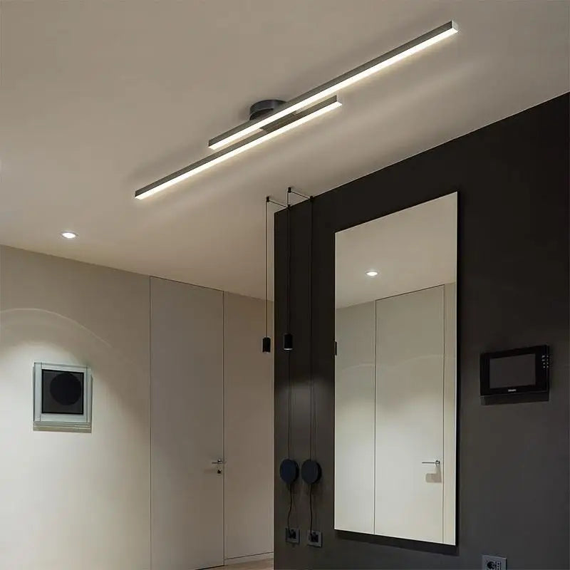 Modern LED Ceiling Light Long Aluminium Linear Ceiling Lamp – Dimmable Surface Mounted Indoor Lighting Fixture for Bedroom, Kitchen, Hallway, Office & Living Room