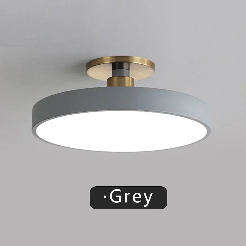 Nordic Macaron LED Ceiling Light – Modern Circular Flush Mount Ceiling Lamp for Living Room, Bedroom, Balcony & Study Room Indoor Home Lighting Fixture