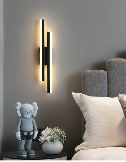 Modern LED Wall Sconce Lamp Copper Line Acrylic Wall Light – Dimmable 3 Color Indoor Wall Mounted Lighting Fixture for Bedroom, Living Room, Corridor & Home Decor