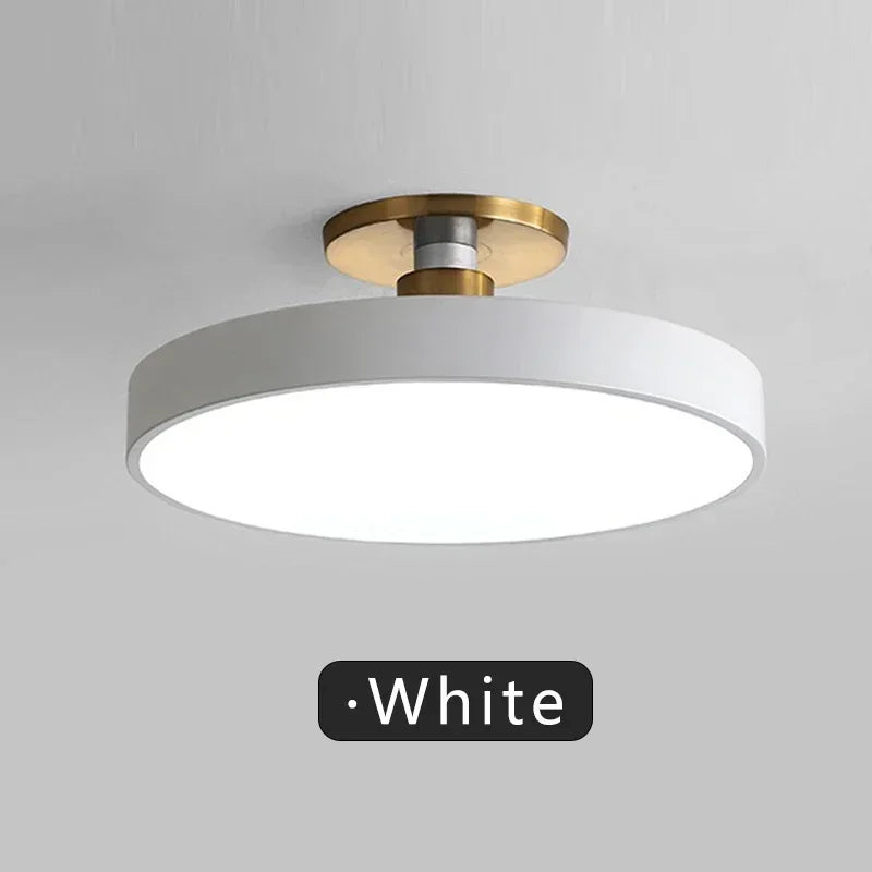 Nordic Macaron LED Ceiling Light – Modern Circular Flush Mount Ceiling Lamp for Living Room, Bedroom, Balcony & Study Room Indoor Home Lighting Fixture