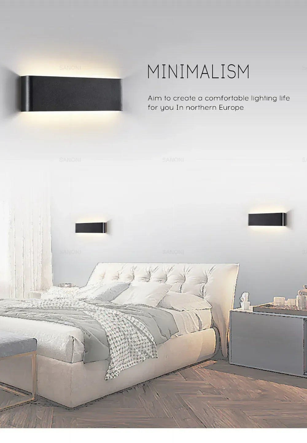 Modern LED Wall Light Up & Down Sconce Lamp – Aluminium Indoor Wall Mounted Lighting Fixture for Bedroom, Living Room, Hallway, Bathroom & Home Decor