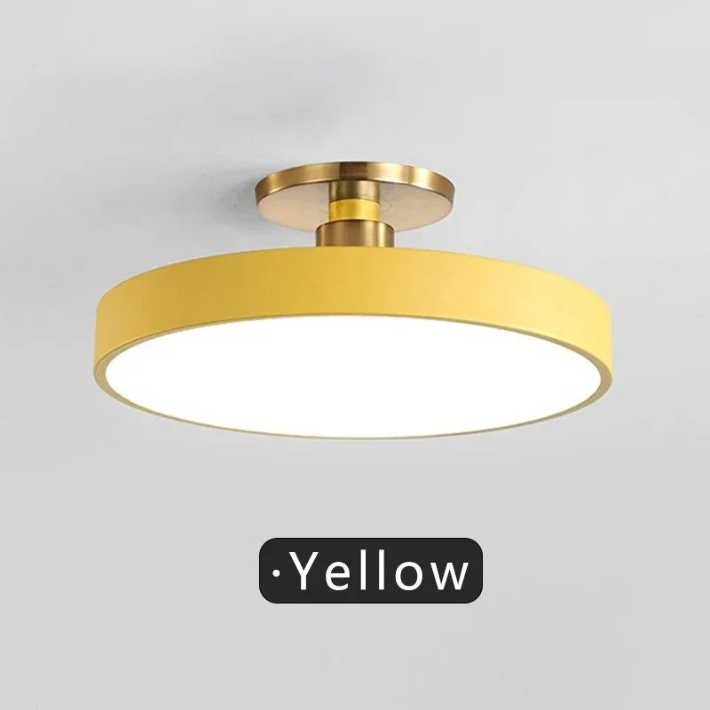 Nordic Macaron LED Ceiling Light – Modern Circular Flush Mount Ceiling Lamp for Living Room, Bedroom, Balcony & Study Room Indoor Home Lighting Fixture