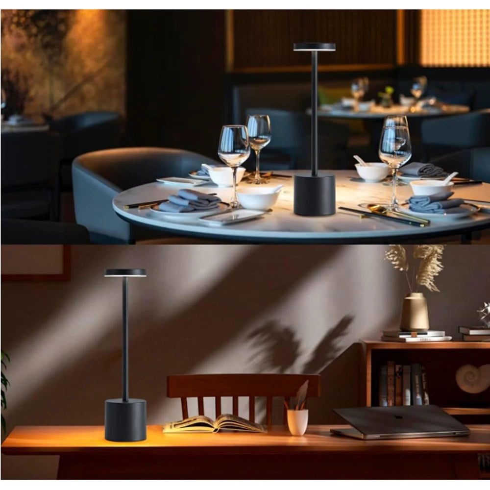 Portable Rechargeable Cordless LED Table Lamp – Touch Control Dimmable Bedside Night Light with 3 Color Modes for Bedroom, Desk, Restaurant & Room Decor