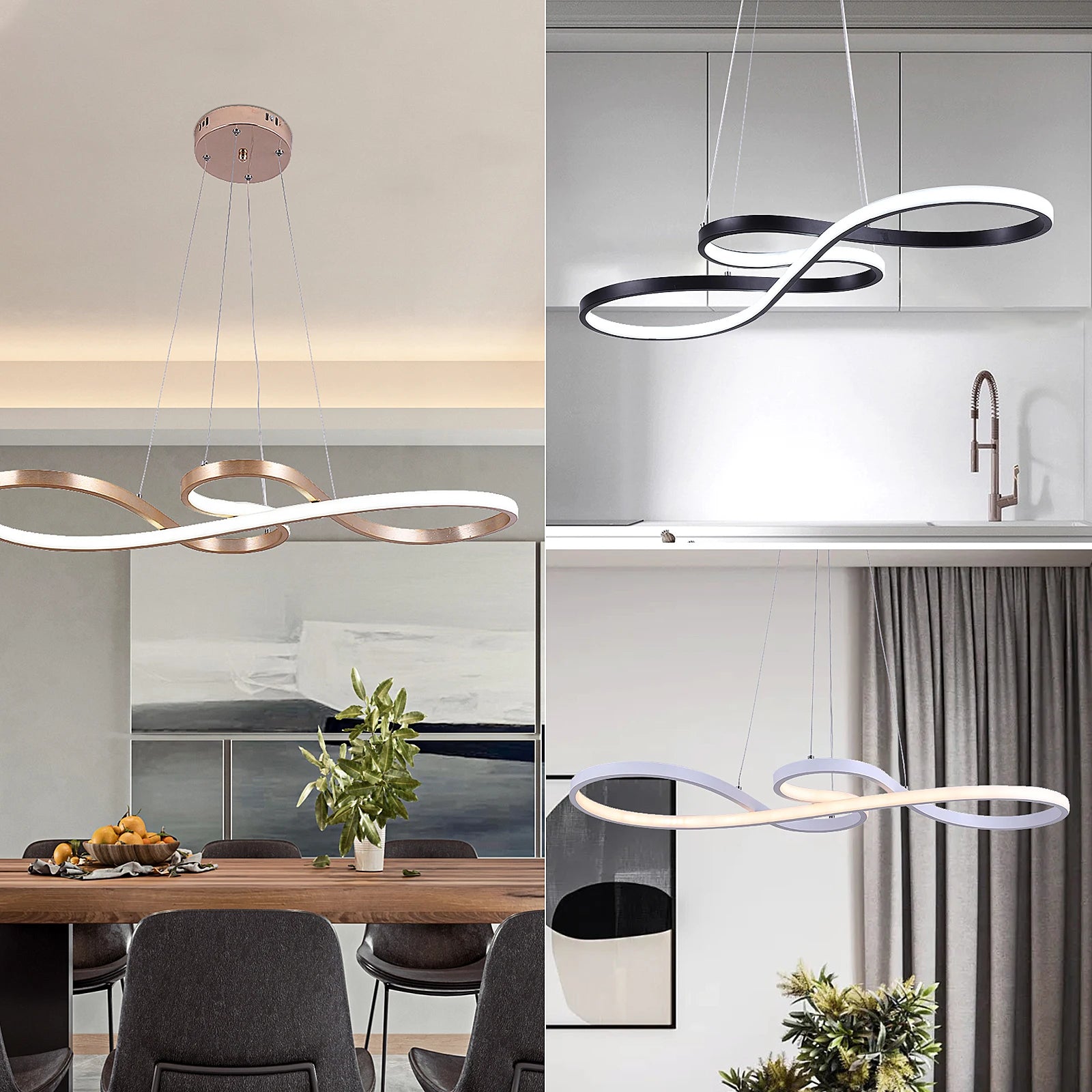 Modern LED Pendant Chandelier Dimmable Acrylic Ceiling Light – Hanging Ceiling Lamp for Dining Room, Living Room, Bedroom & Hotel Interior Decor