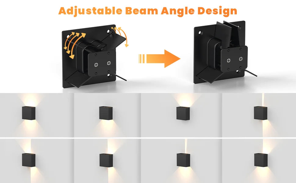 IP65 Waterproof LED Wall Sconce 6W Modern Up & Down Wall Light – Indoor Outdoor Aluminium Wall Mounted Lamp for Bedroom, Living Room, Hallway, Bathroom & Exterior Lighting