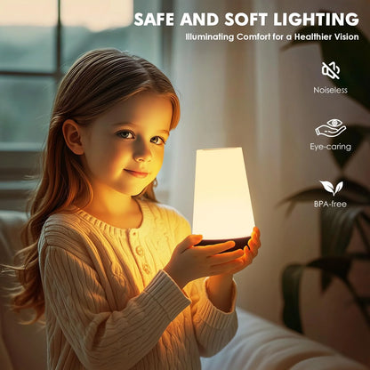 Rechargeable Touch Bedside Night Light – 13 Color LED Table Lamp with Remote Control, Dimmable Brightness & Portable Bedroom Ambient Lighting