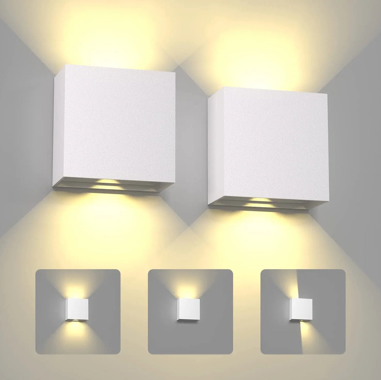 IP65 Waterproof LED Wall Sconce 6W Modern Up & Down Wall Light – Indoor Outdoor Aluminium Wall Mounted Lamp for Bedroom, Living Room, Hallway, Bathroom & Exterior Lighting