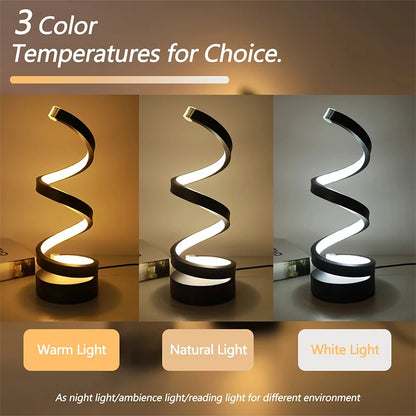Modern USB Dimmable LED Bedside Night Light – 3 Color Ring Table Lamp with Clip, Adjustable Brightness Desk Lamp for Bedroom, Reading & Nightstand