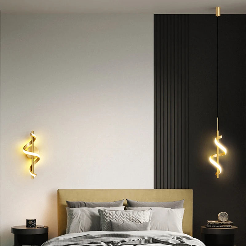 Modern Copper LED Pendant Light Hanging Lamp – Minimalist Ceiling Cord Pendant Light Fixture for Kitchen, Dining Table, Living Room, Bedroom & Home Decor