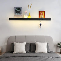 Modern LED Wall Light with Storage Shelf – Minimalist LED Strip Wall Sconce for Living Room, Bedroom, Sofa Background Wall, Bathroom & Home Decor Lighting