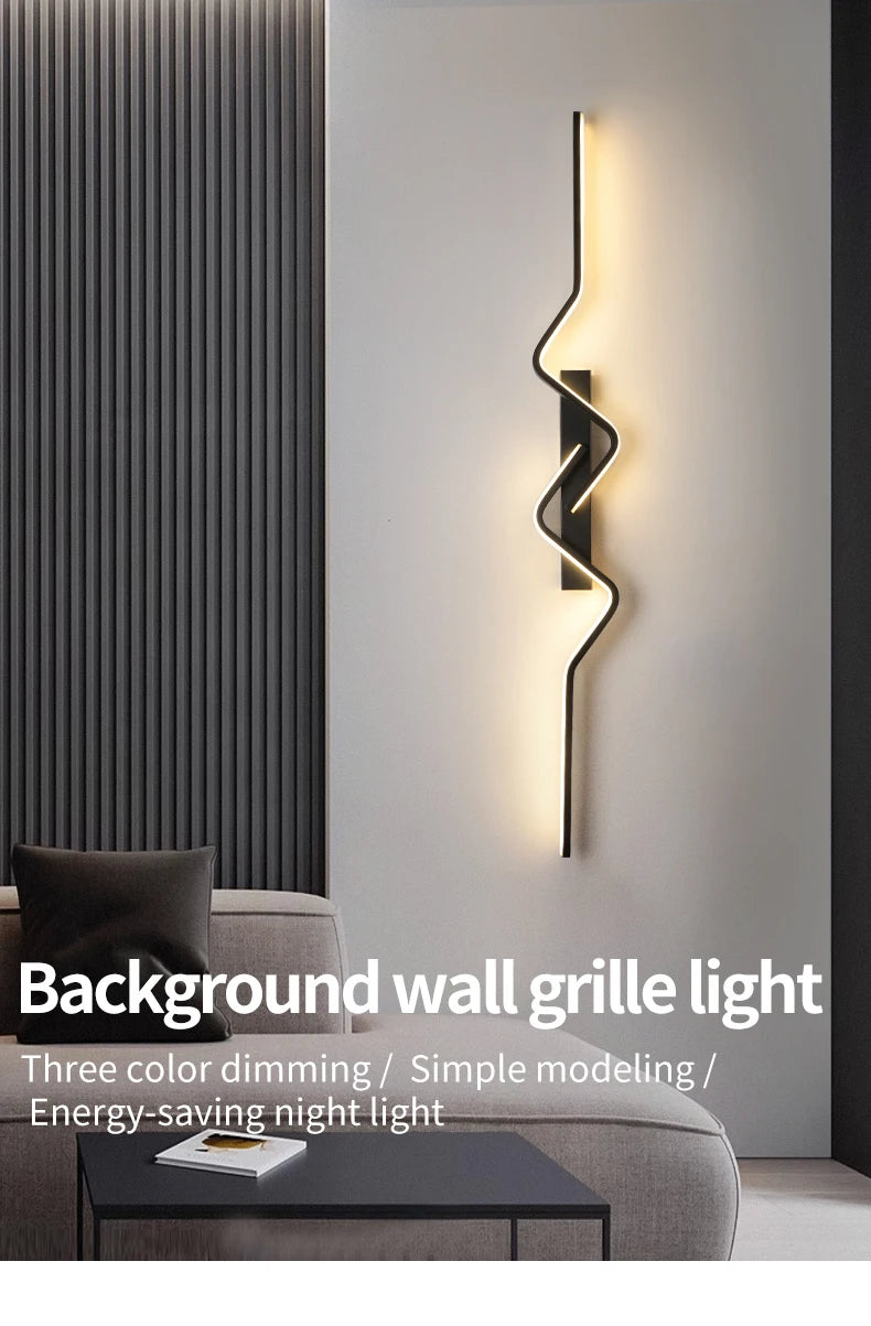 Modern LED Stairs Wall Light Nordic Long Linear Wall Sconce – Up & Down Aluminium Indoor Lighting Fixture for Living Room, Bedroom, TV Wall, Hallway & Home Decor
