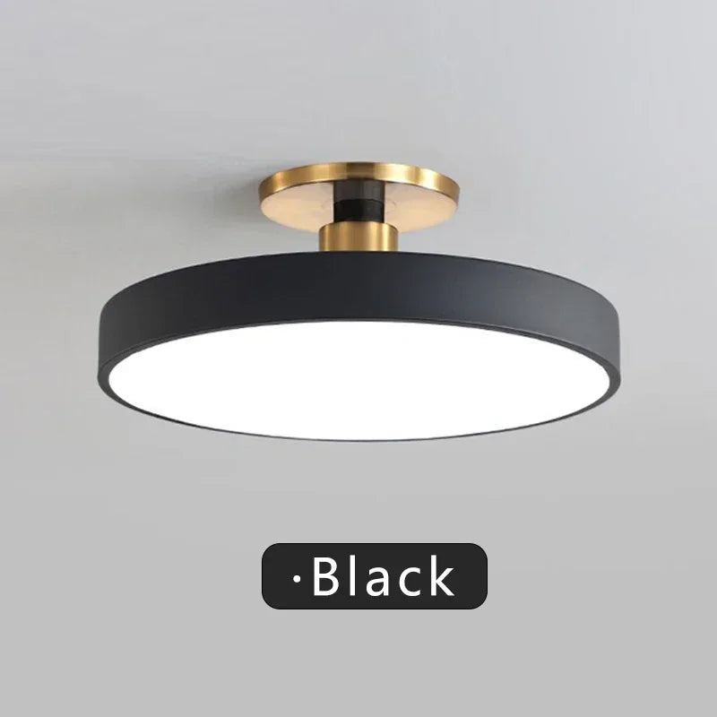 Nordic Macaron LED Ceiling Light – Modern Circular Flush Mount Ceiling Lamp for Living Room, Bedroom, Balcony & Study Room Indoor Home Lighting Fixture