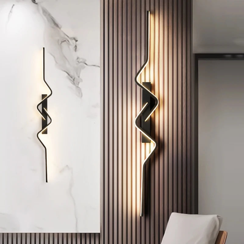 Modern LED Stairs Wall Light Nordic Long Linear Wall Sconce – Up & Down Aluminium Indoor Lighting Fixture for Living Room, Bedroom, TV Wall, Hallway & Home Decor