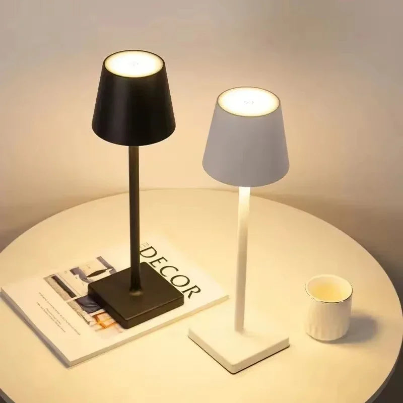 Nordic Rechargeable LED Table Lamp – Touch Dimmable Bedside Desk Light with 3 Color Modes for Bedroom, Study, Dining Room & Modern Home Decor