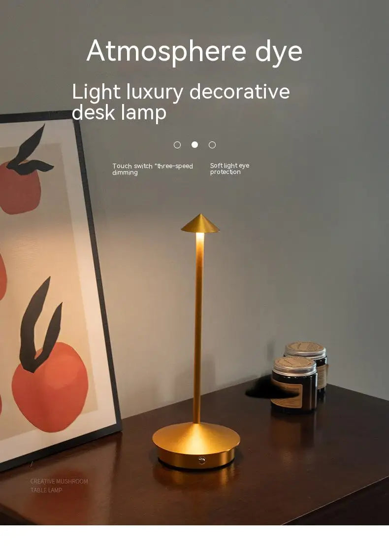 Rechargeable Cordless LED Table Lamp – Modern Touch Dimmable Bedside & Dining Lamp for Restaurants, Coffee Tables, Bars, Bedrooms & Home Decor
