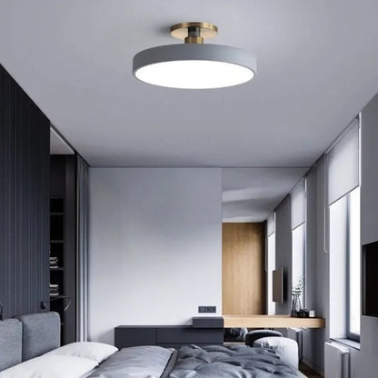 Nordic Macaron LED Ceiling Light – Modern Circular Flush Mount Ceiling Lamp for Living Room, Bedroom, Balcony & Study Room Indoor Home Lighting Fixture