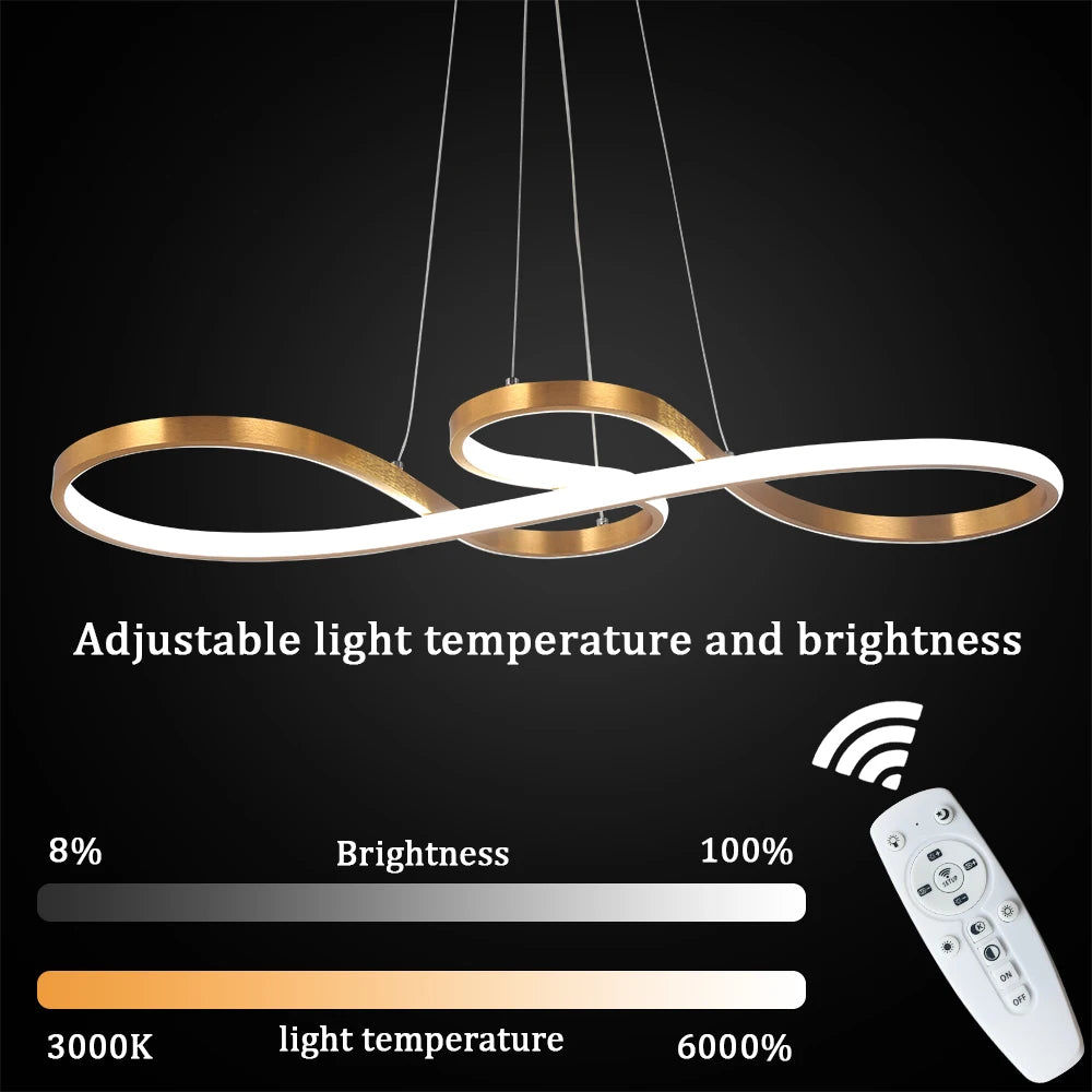 Modern LED Pendant Chandelier Dimmable Acrylic Ceiling Light – Hanging Ceiling Lamp for Dining Room, Living Room, Bedroom & Hotel Interior Decor