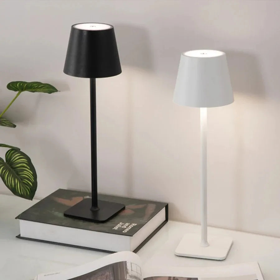 Nordic Rechargeable LED Table Lamp – Touch Dimmable Bedside Desk Light with 3 Color Modes for Bedroom, Study, Dining Room & Modern Home Decor