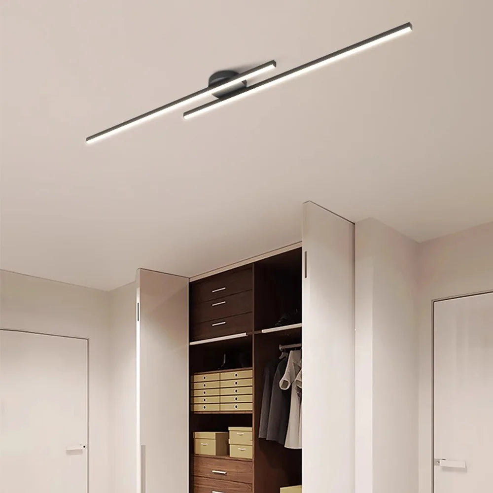 Modern LED Ceiling Light Long Aluminium Linear Ceiling Lamp – Dimmable Surface Mounted Indoor Lighting Fixture for Bedroom, Kitchen, Hallway, Office & Living Room