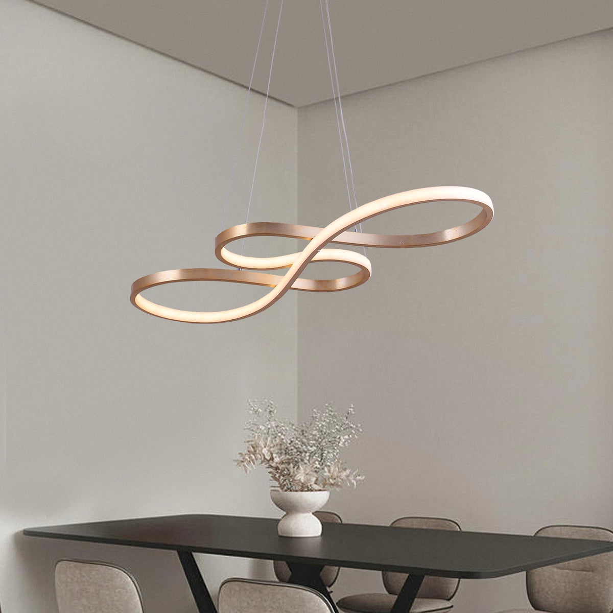 Modern LED Pendant Chandelier Dimmable Acrylic Ceiling Light – Hanging Ceiling Lamp for Dining Room, Living Room, Bedroom & Hotel Interior Decor