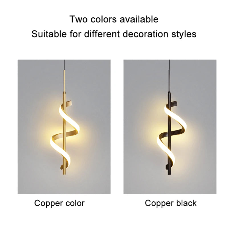 Modern Copper LED Pendant Light Hanging Lamp – Minimalist Ceiling Cord Pendant Light Fixture for Kitchen, Dining Table, Living Room, Bedroom & Home Decor