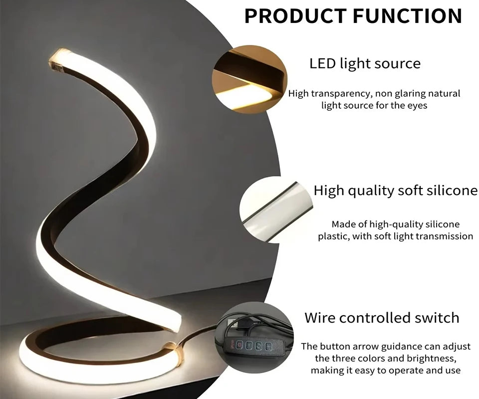 Modern USB Dimmable LED Bedside Night Light – 3 Color Ring Table Lamp with Clip, Adjustable Brightness Desk Lamp for Bedroom, Reading & Nightstand