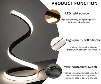 Modern USB Dimmable LED Bedside Night Light – 3 Color Ring Table Lamp with Clip, Adjustable Brightness Desk Lamp for Bedroom, Reading & Nightstand