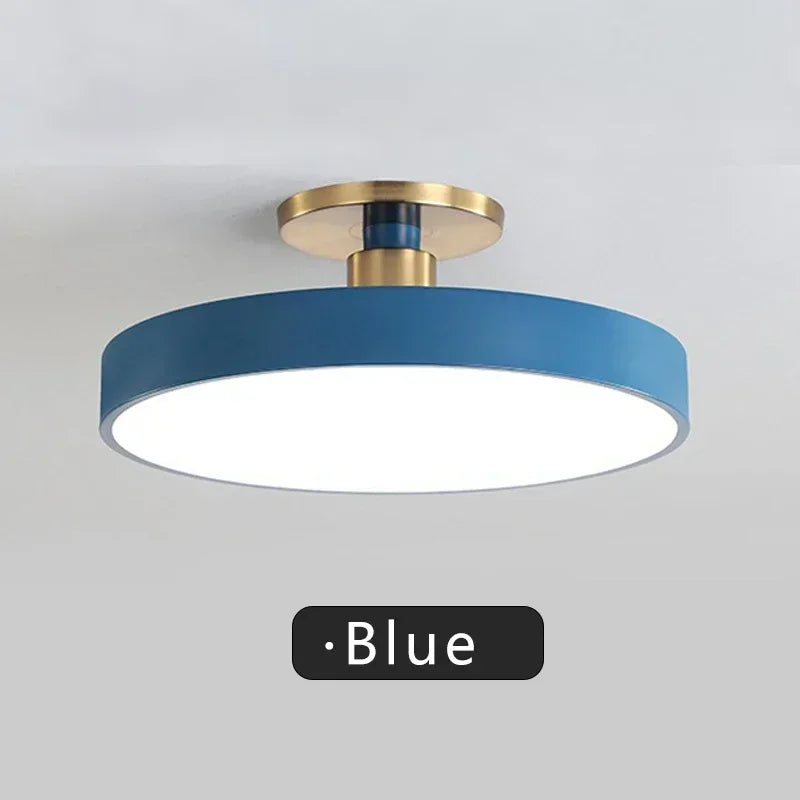 Nordic Macaron LED Ceiling Light – Modern Circular Flush Mount Ceiling Lamp for Living Room, Bedroom, Balcony & Study Room Indoor Home Lighting Fixture