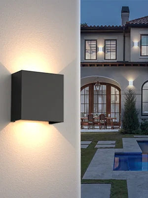 IP65 Waterproof LED Wall Sconce 6W Modern Up & Down Wall Light – Indoor Outdoor Aluminium Wall Mounted Lamp for Bedroom, Living Room, Hallway, Bathroom & Exterior Lighting