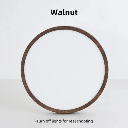 Modern Ultra-Thin LED Wood Grain Ceiling Light Circular Flush Mount Lamp – Walnut Style Ceiling Lighting for Bedroom, Living Room, Dining Room, Balcony & Home Interior