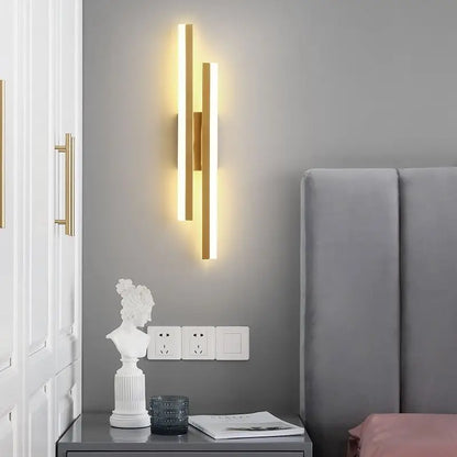 Modern LED Wall Sconce Lamp Copper Line Acrylic Wall Light – Dimmable 3 Color Indoor Wall Mounted Lighting Fixture for Bedroom, Living Room, Corridor & Home Decor