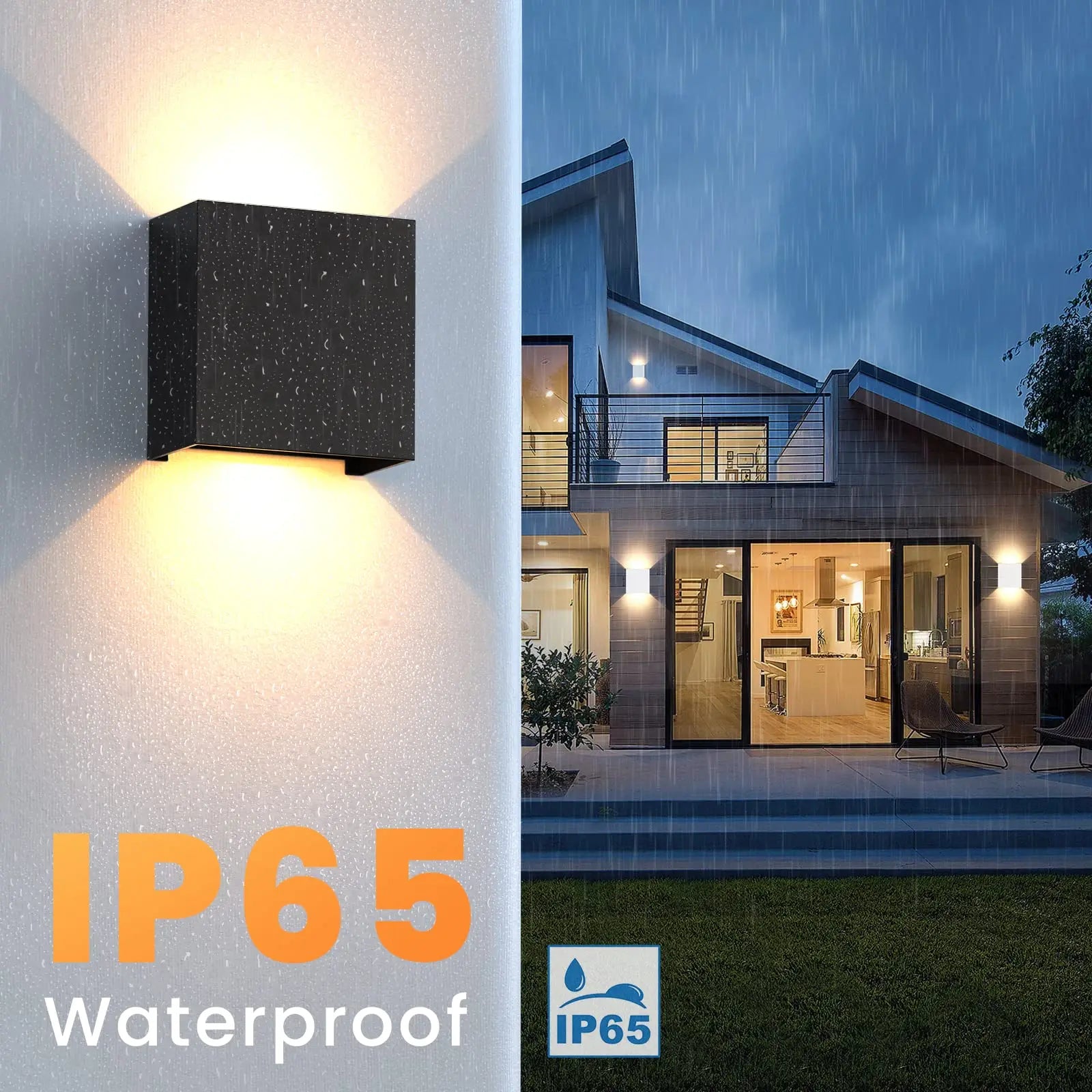 IP65 Waterproof LED Wall Sconce 6W Modern Up & Down Wall Light – Indoor Outdoor Aluminium Wall Mounted Lamp for Bedroom, Living Room, Hallway, Bathroom & Exterior Lighting