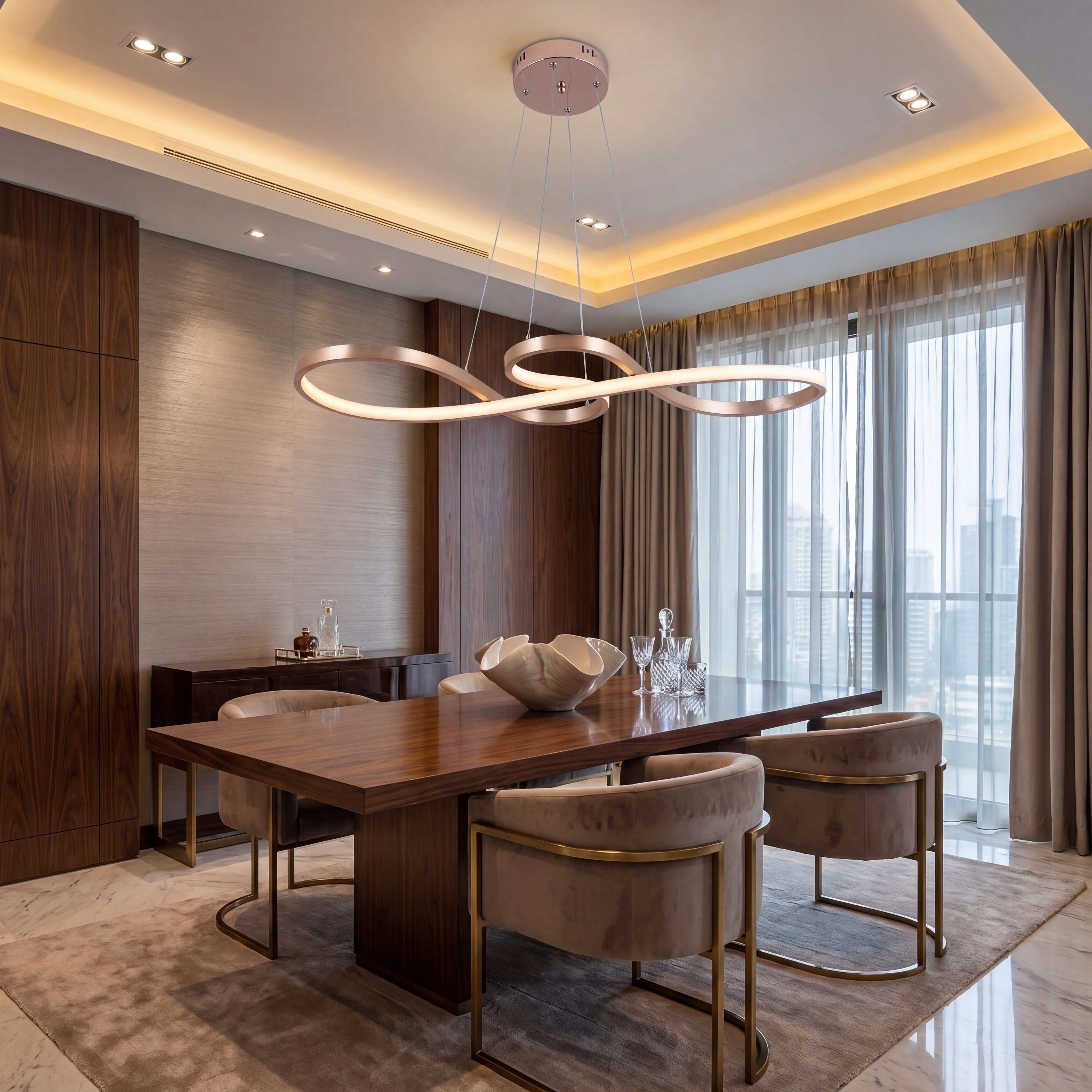 Modern LED Pendant Chandelier Dimmable Acrylic Ceiling Light – Hanging Ceiling Lamp for Dining Room, Living Room, Bedroom & Hotel Interior Decor